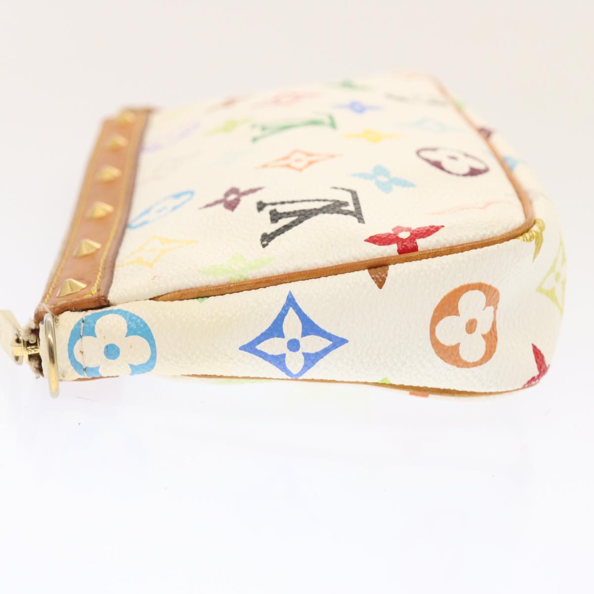 LOUIS VUITTON Monogram Multicolor Pochette Pouch White M92649 LV 72530
