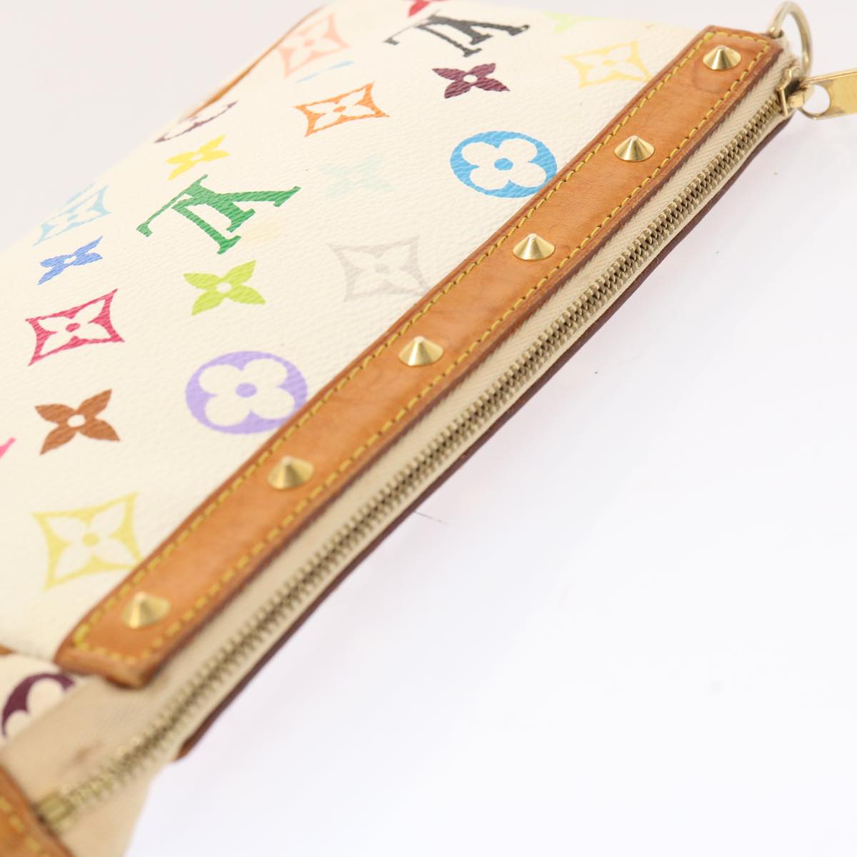 LOUIS VUITTON Monogram Multicolor Pochette Pouch White M92649 LV 72530