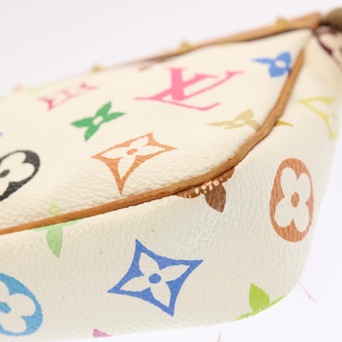 LOUIS VUITTON Monogram Multicolor Pochette Pouch White M92649 LV 72530