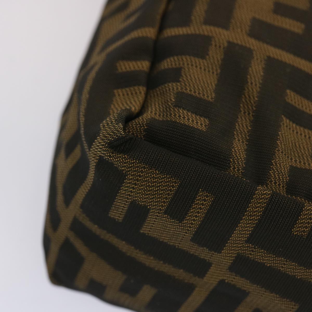 FENDI Zucca Canvas Hand Bag Brown 72532