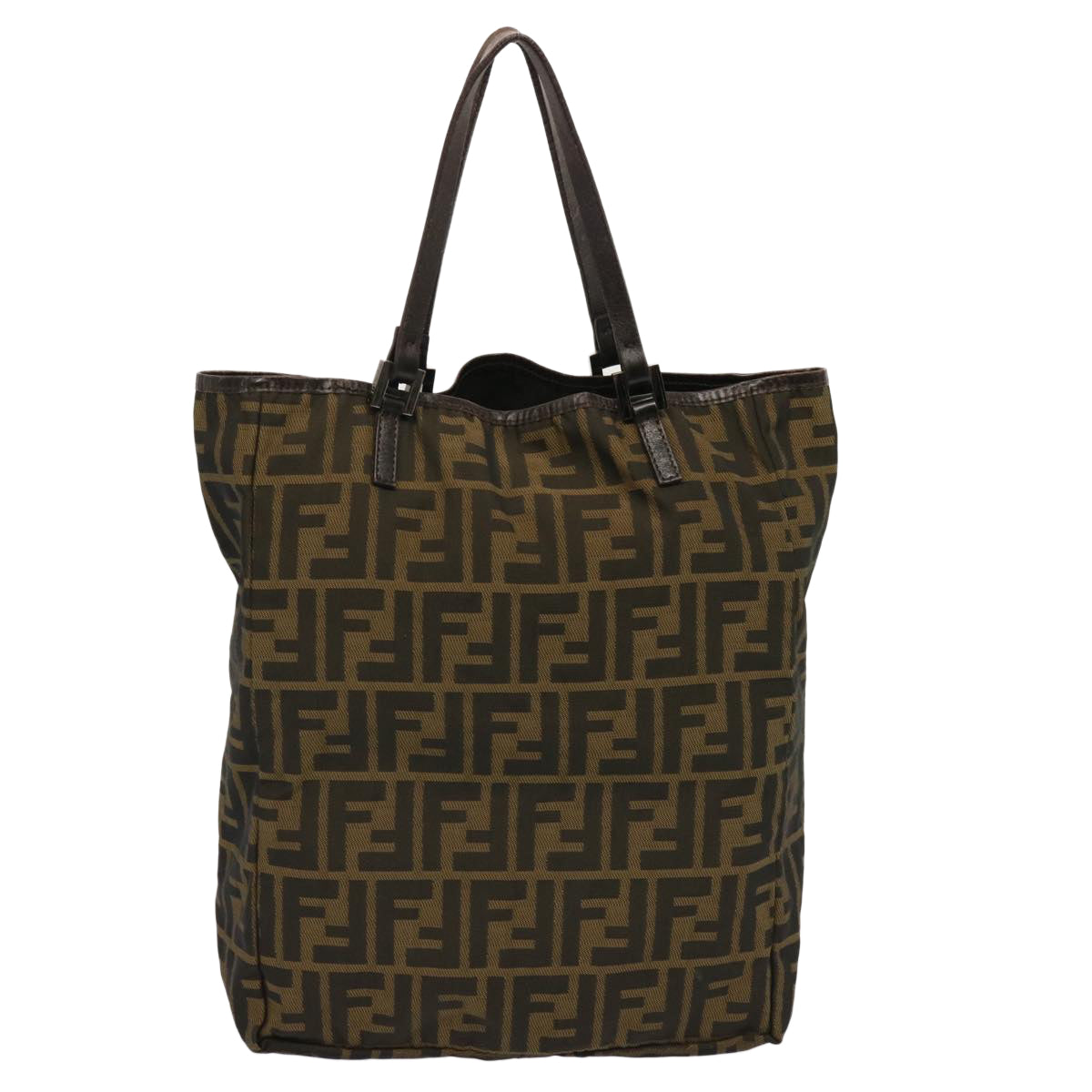 FENDI Zucca Canvas Hand Bag Brown 72532