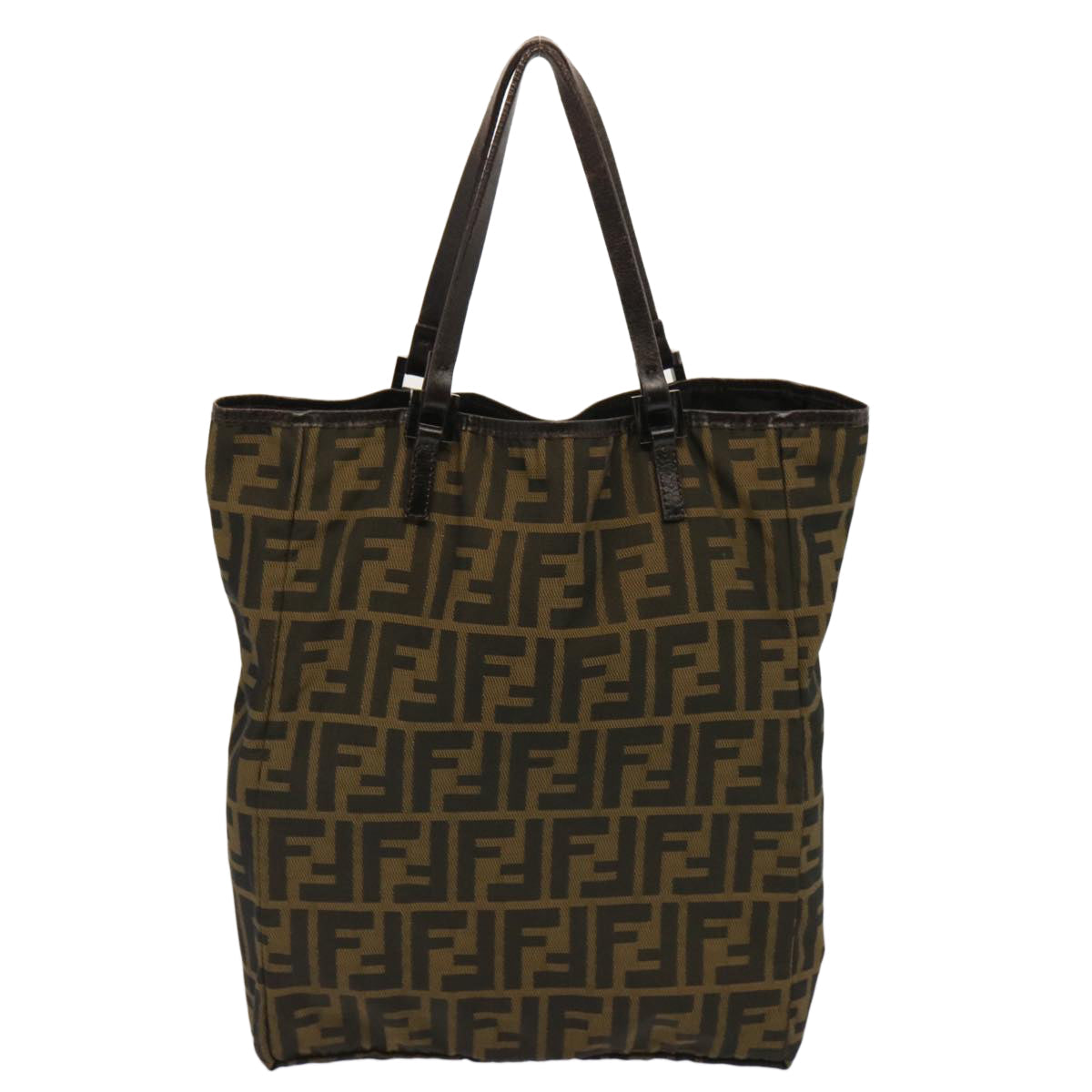 FENDI Zucca Canvas Hand Bag Brown 72532