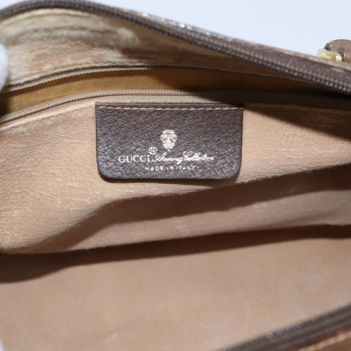 GUCCI GG Canvas Web Sherry Line Boston Bag PVC Beige Green Red 72596
