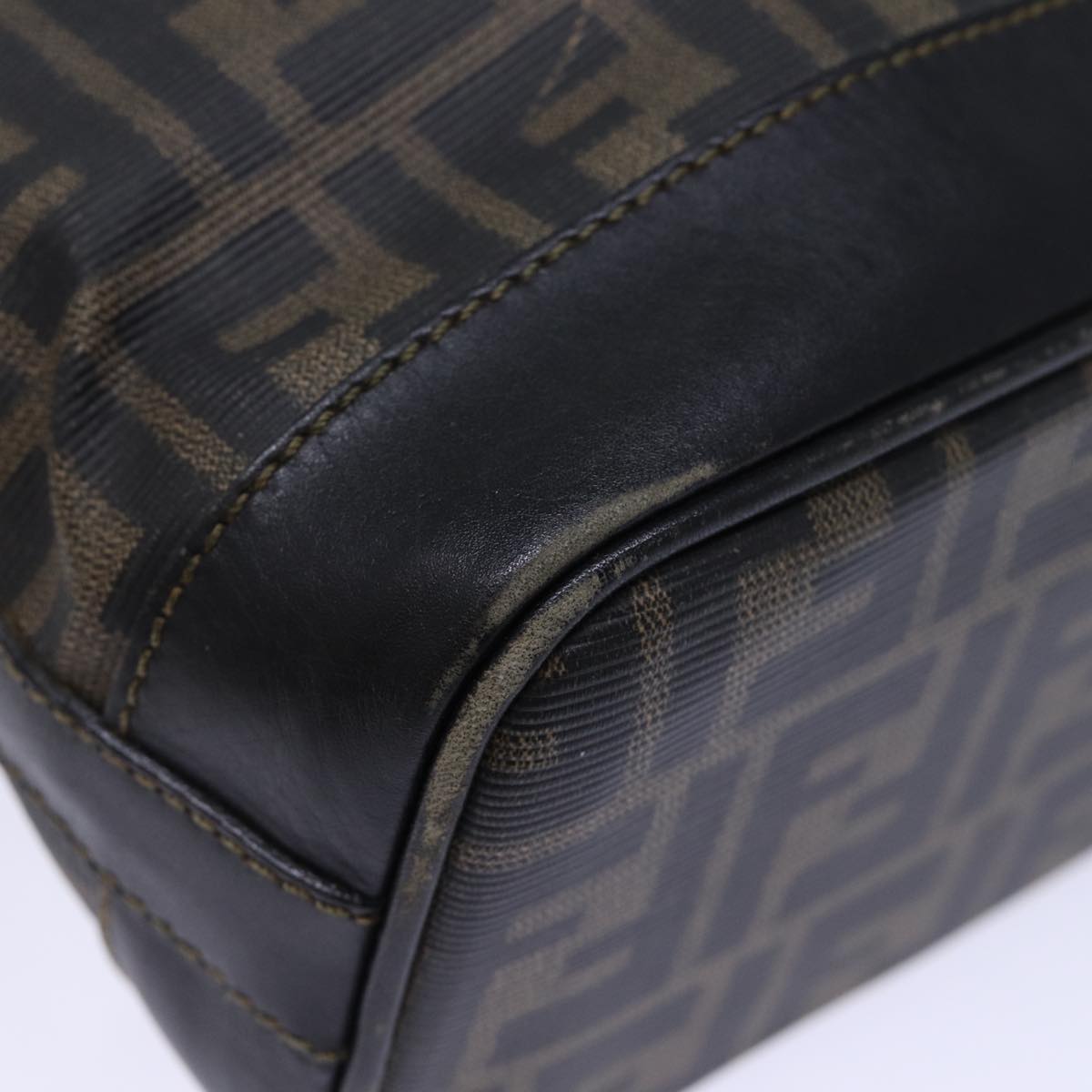 FENDI Zucca Canvas Shoulder Bag Coated Canvas Brown 72598
