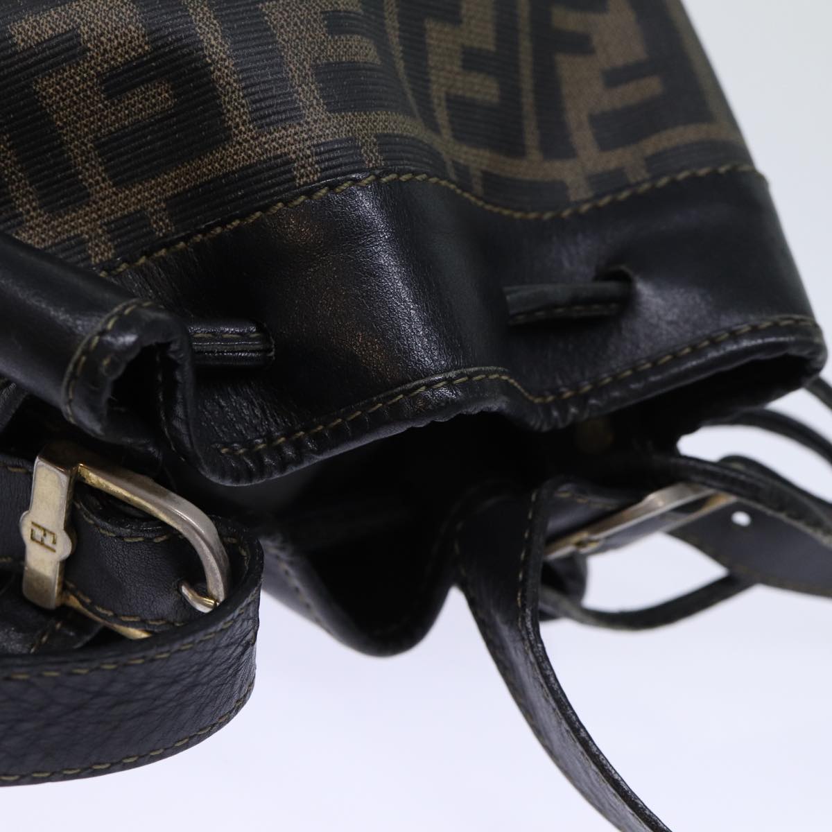 FENDI Zucca Canvas Shoulder Bag Coated Canvas Brown 72598