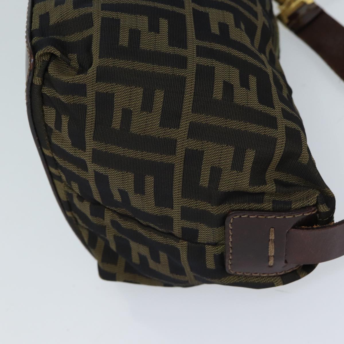 FENDI Zucca Canvas Hand Bag Brown Black 72618