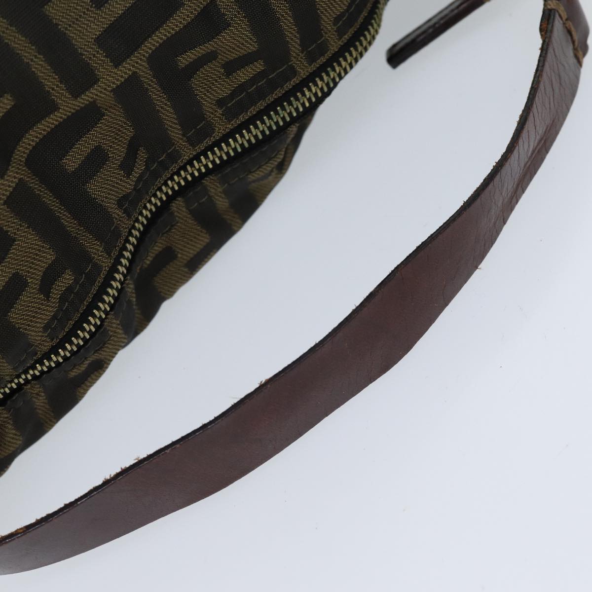 FENDI Zucca Canvas Hand Bag Brown Black 72618