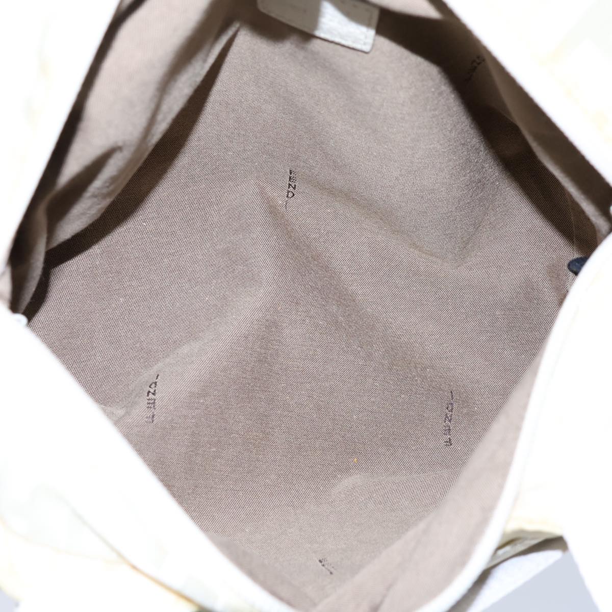 FENDI Zucca Canvas Hand Bag Nylon White 72631