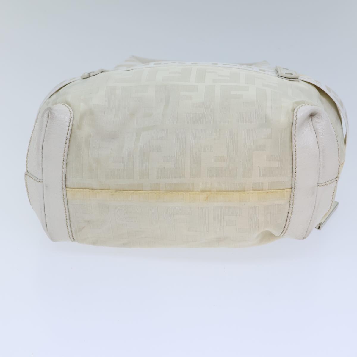 FENDI Zucca Canvas Hand Bag Nylon White 72631