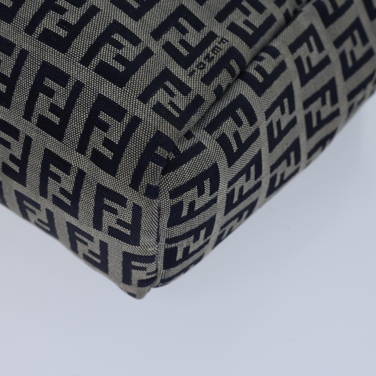 FENDI Zucchino Canvas Hand Bag Navy White 72635