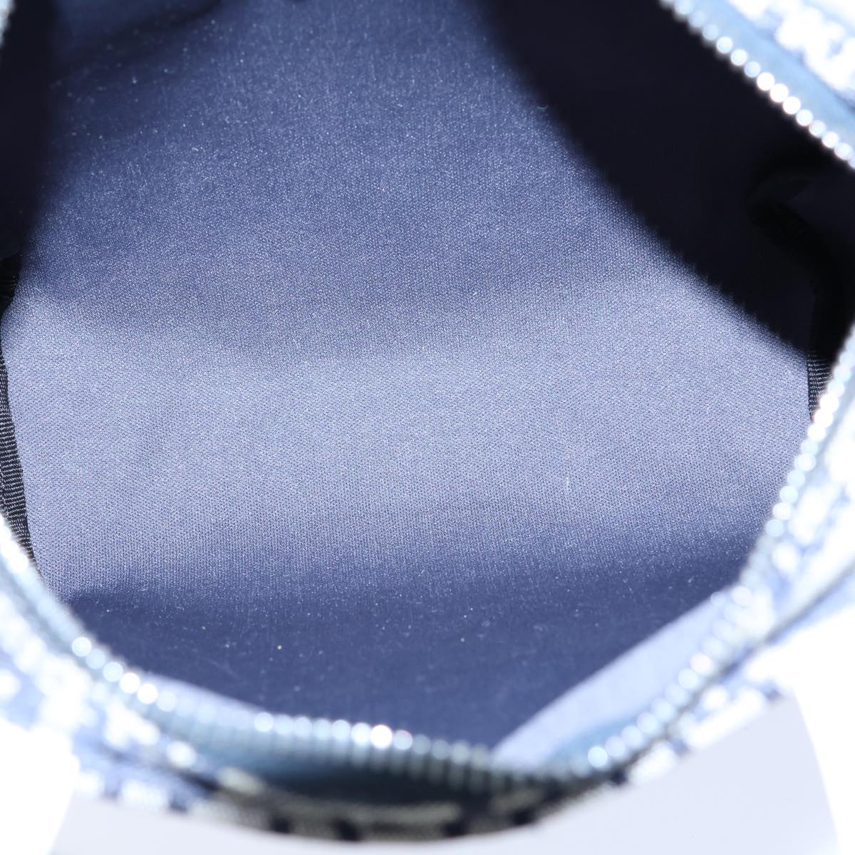 FENDI Zucchino Canvas Hand Bag Navy White 72635