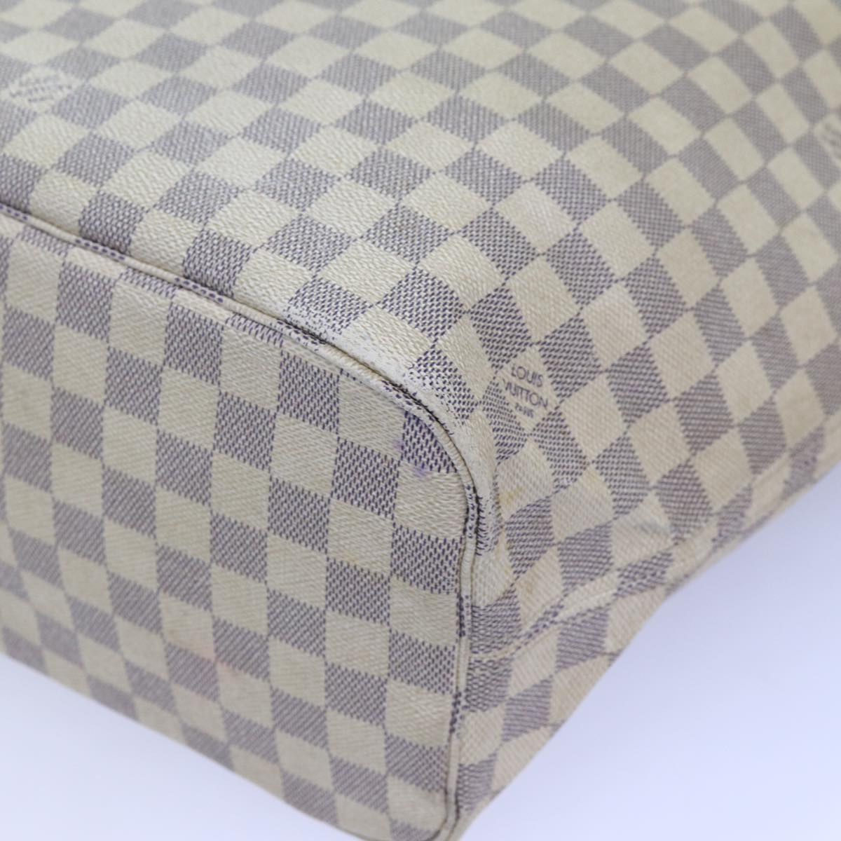 LOUIS VUITTON Damier Azur Neverfull MM Tote Bag N41605 LV 72659