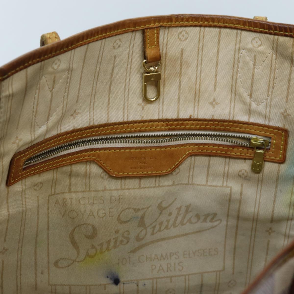 LOUIS VUITTON Damier Azur Neverfull MM Tote Bag N41605 LV 72659