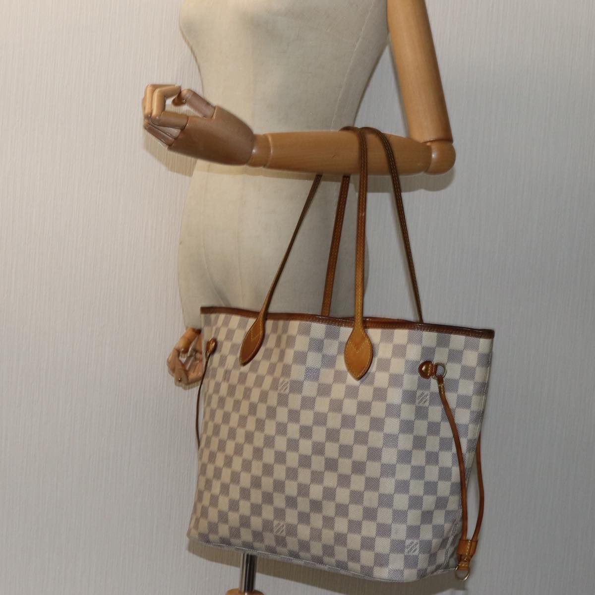 LOUIS VUITTON Damier Azur Neverfull MM Tote Bag N41605 LV 72659