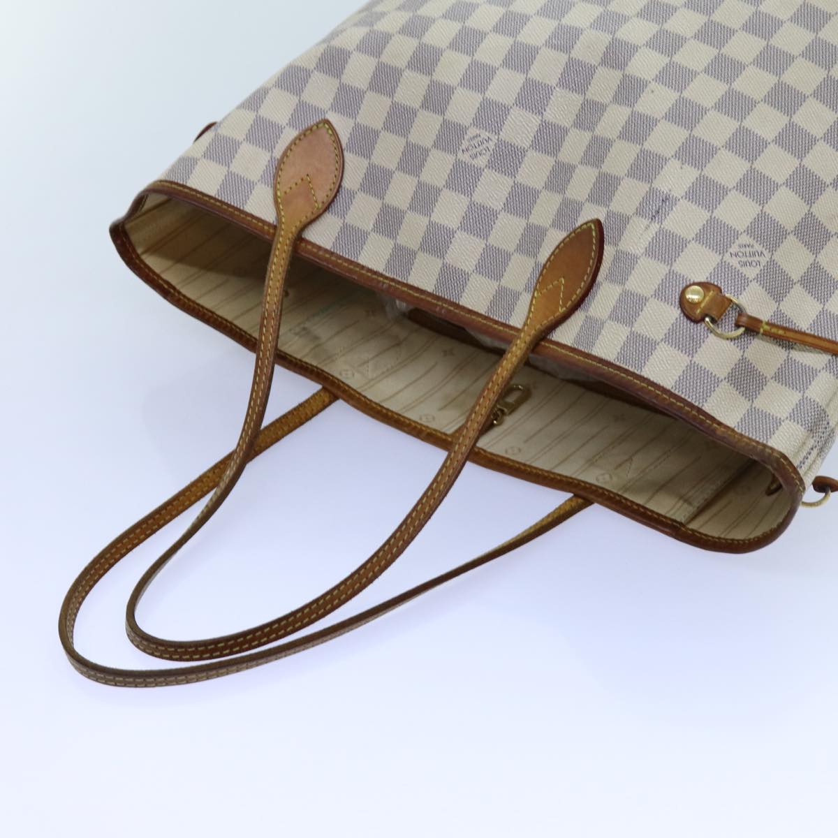 LOUIS VUITTON Damier Azur Neverfull MM Tote Bag N41605 LV 72659