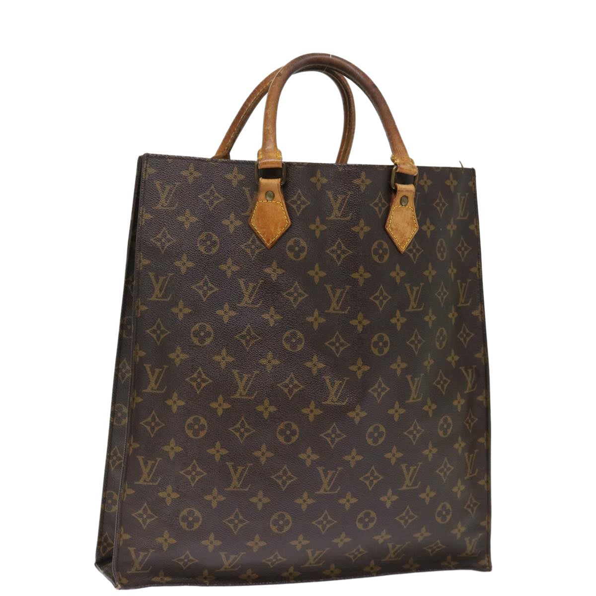 LOUIS VUITTON Monogram Sac Plat Hand Bag M51140 LV 72680
