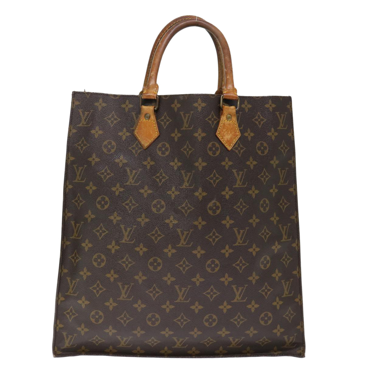 LOUIS VUITTON Monogram Sac Plat Hand Bag M51140 LV 72680