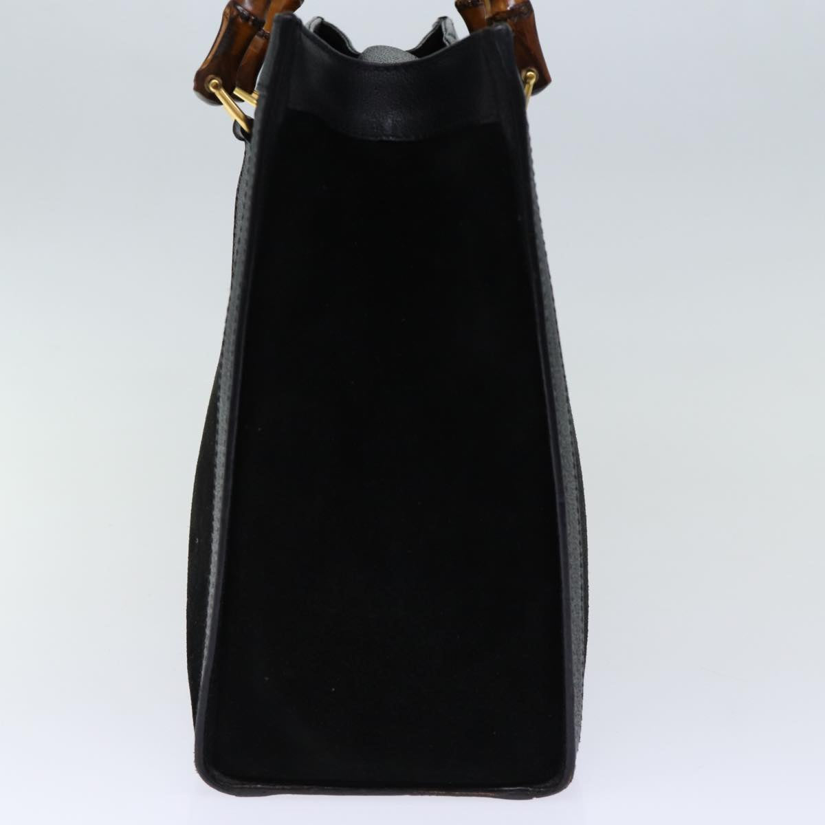 GUCCI Bamboo Hand Bag Suede Black 002 853 0260 72721
