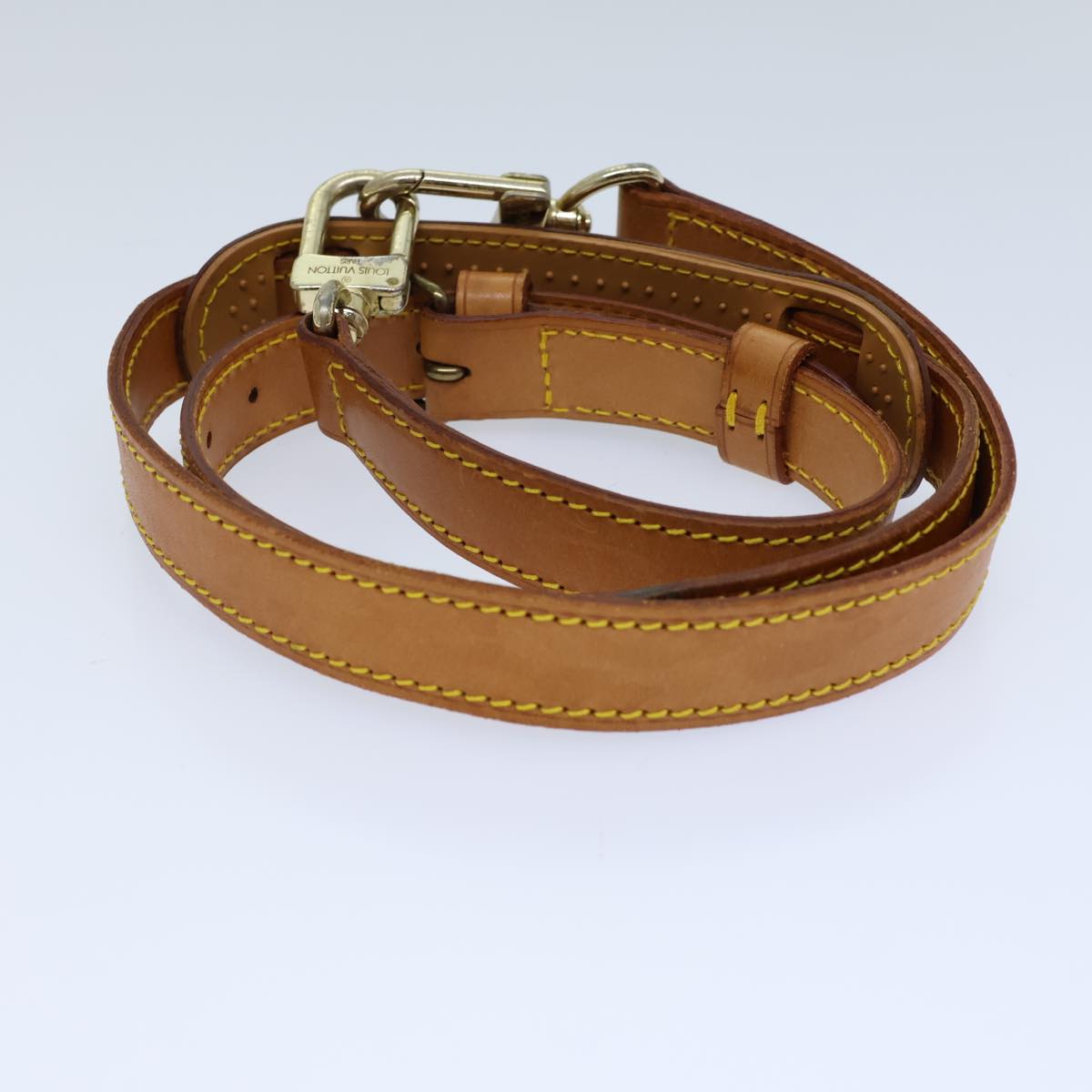 LOUIS VUITTON Adjustable Shoulder Strap Leather 36.6""-43.7"" Beige 72732