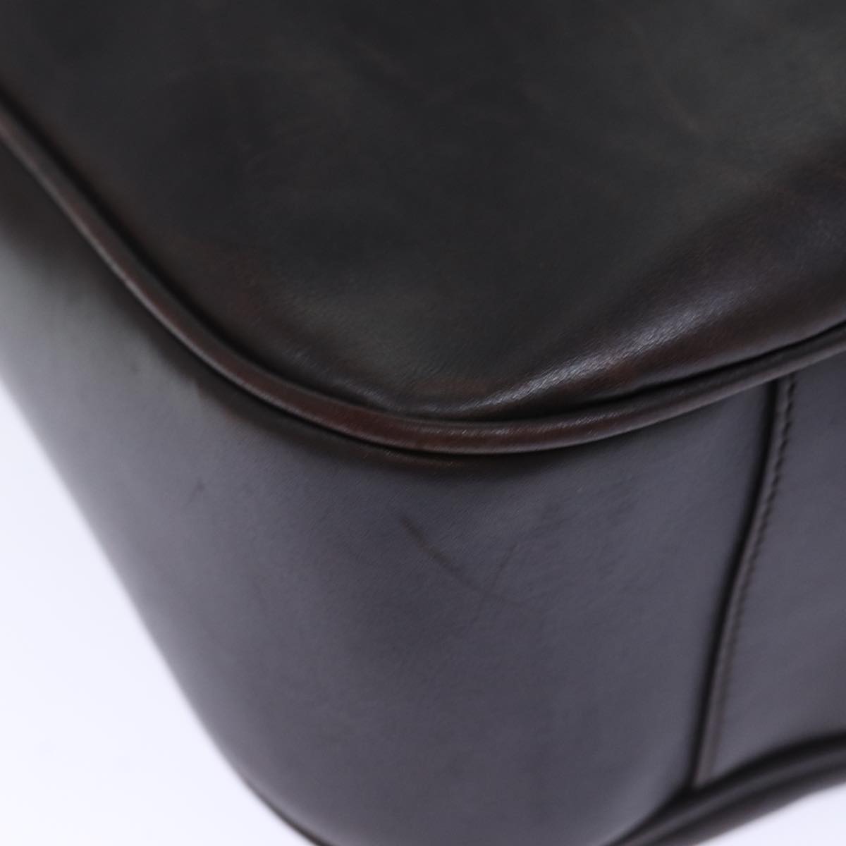 GUCCI Bamboo Hand Bag Leather 2way Brown 0011577 72734