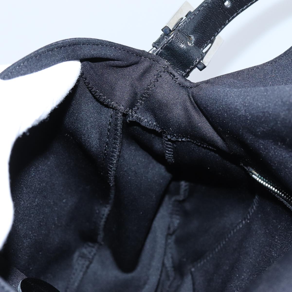 FENDI Mamma Baguette Shoulder Bag Nylon Black 72742