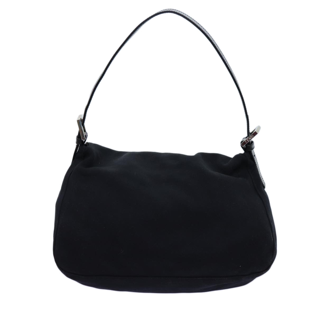 FENDI Mamma Baguette Shoulder Bag Nylon Black 72742