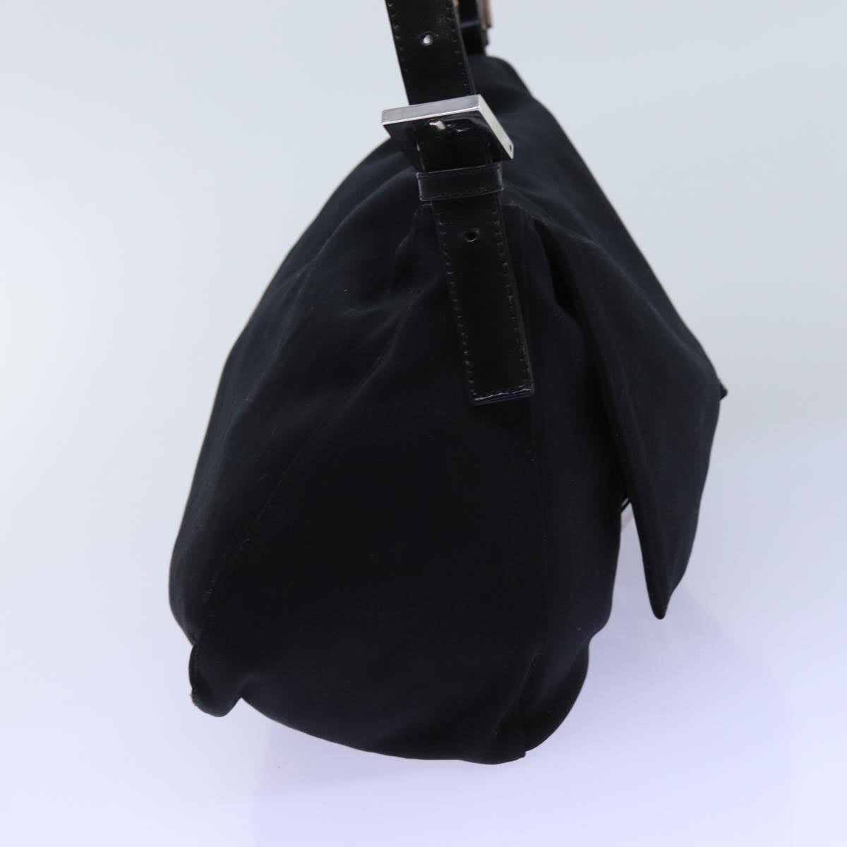 FENDI Mamma Baguette Shoulder Bag Nylon Black 72742