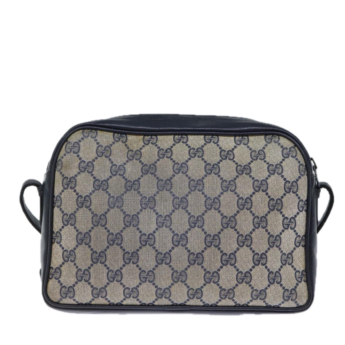 GUCCI GG Canvas Shoulder Bag PVC Navy 72758