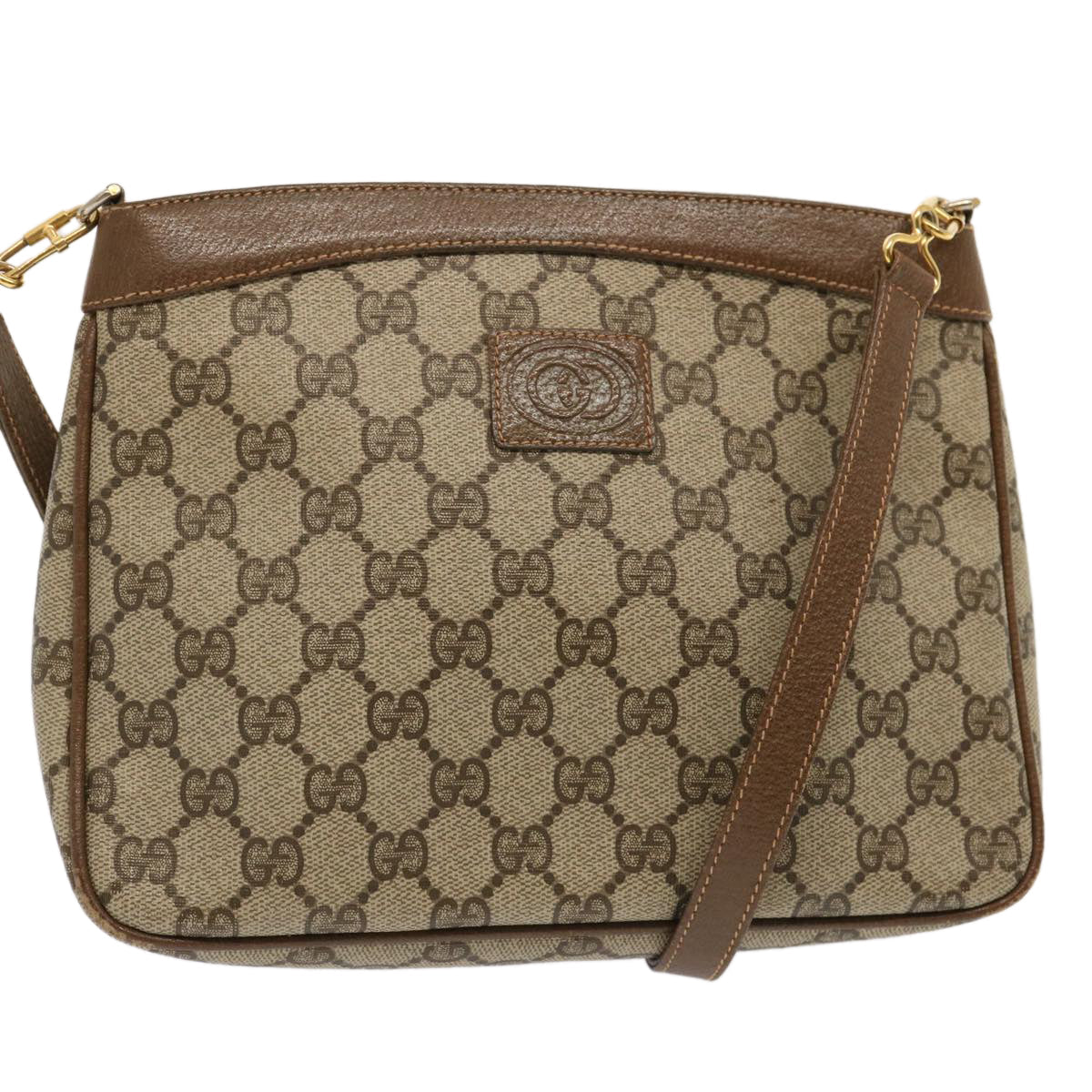GUCCI GG Canvas Shoulder Bag PVC Beige 72759