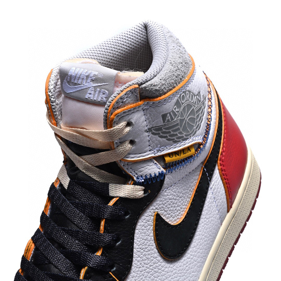 GLM - Union x AJ1 High white and red stitching