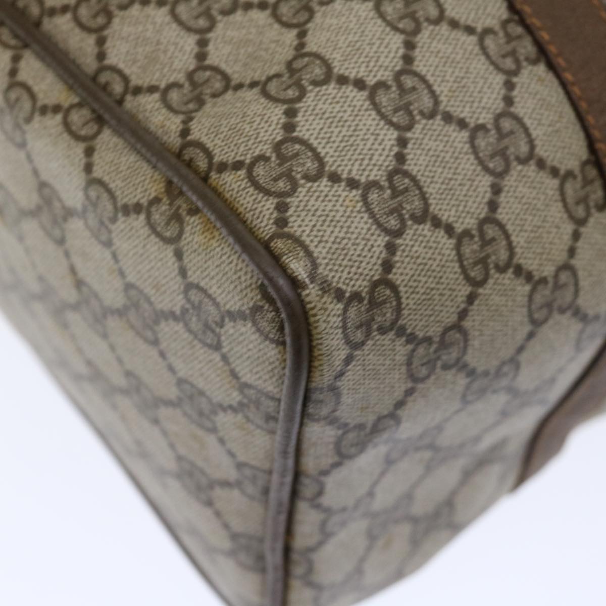 GUCCI GG Canvas Web Sherry Line Boston Bag PVC Beige Green Red 72785