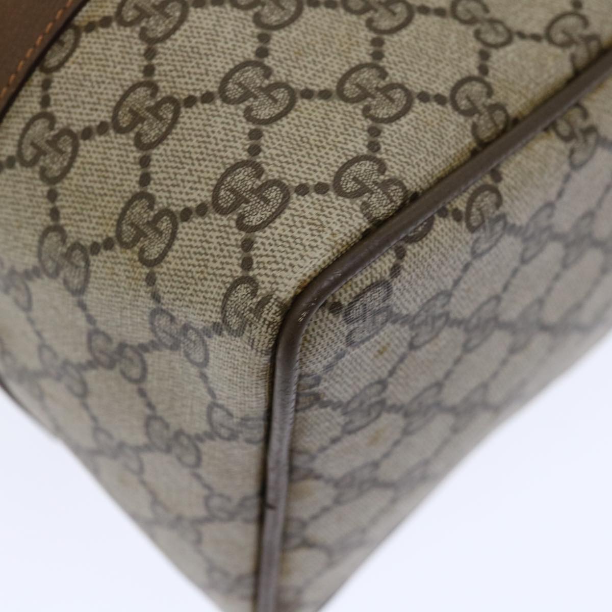GUCCI GG Canvas Web Sherry Line Boston Bag PVC Beige Green Red 72785