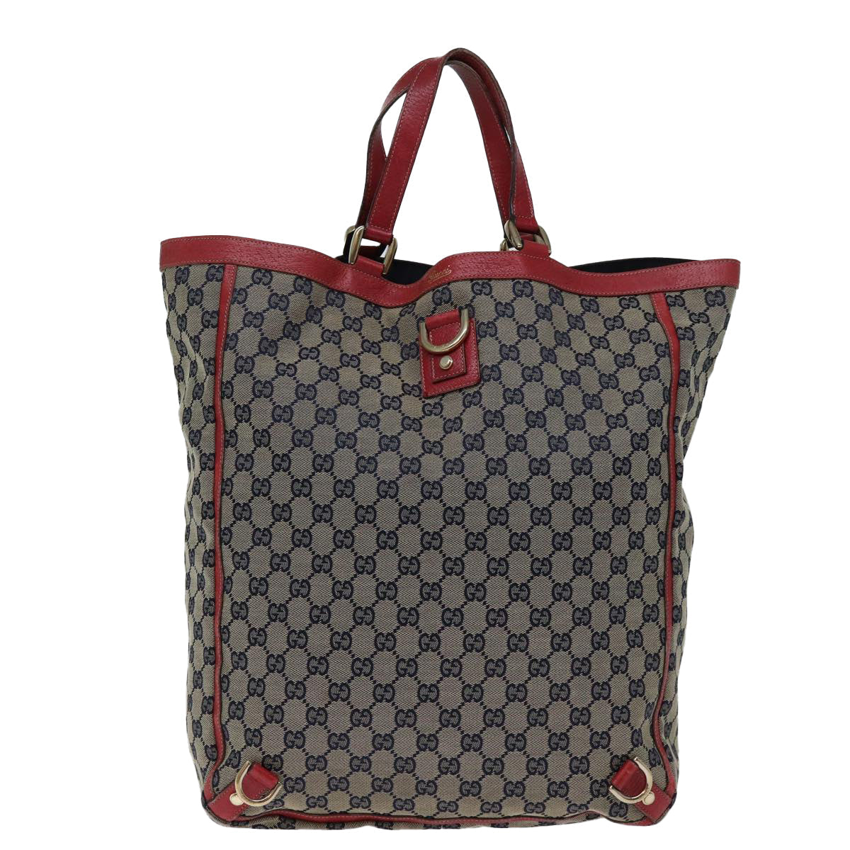 GUCCI GG Canvas Abbey Tote Bag Navy Red 72790
