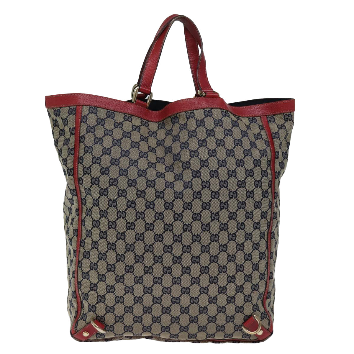 GUCCI GG Canvas Abbey Tote Bag Navy Red 72790
