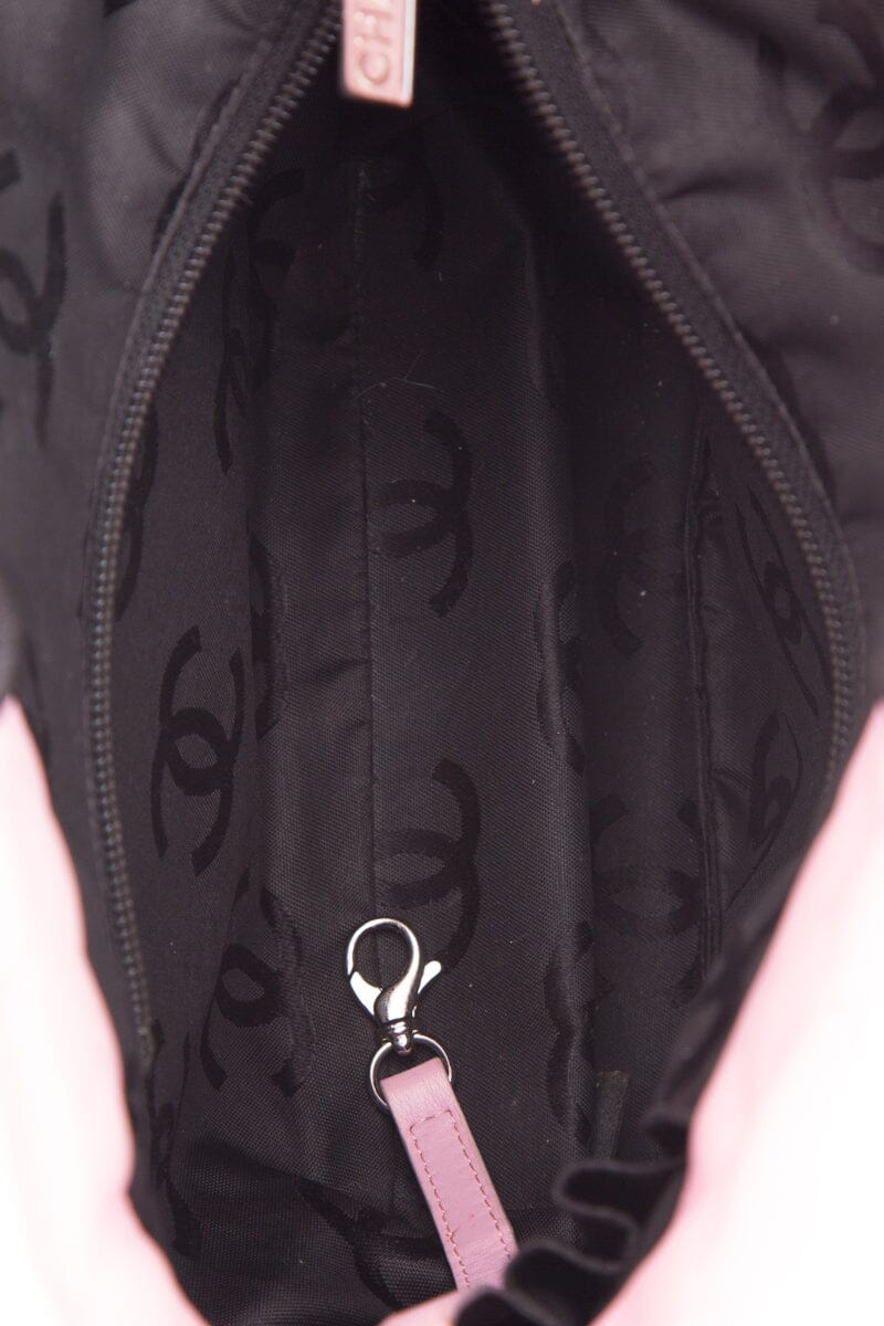 Chanel Vintage Pink and Black Small Linge Cambon Handbag
