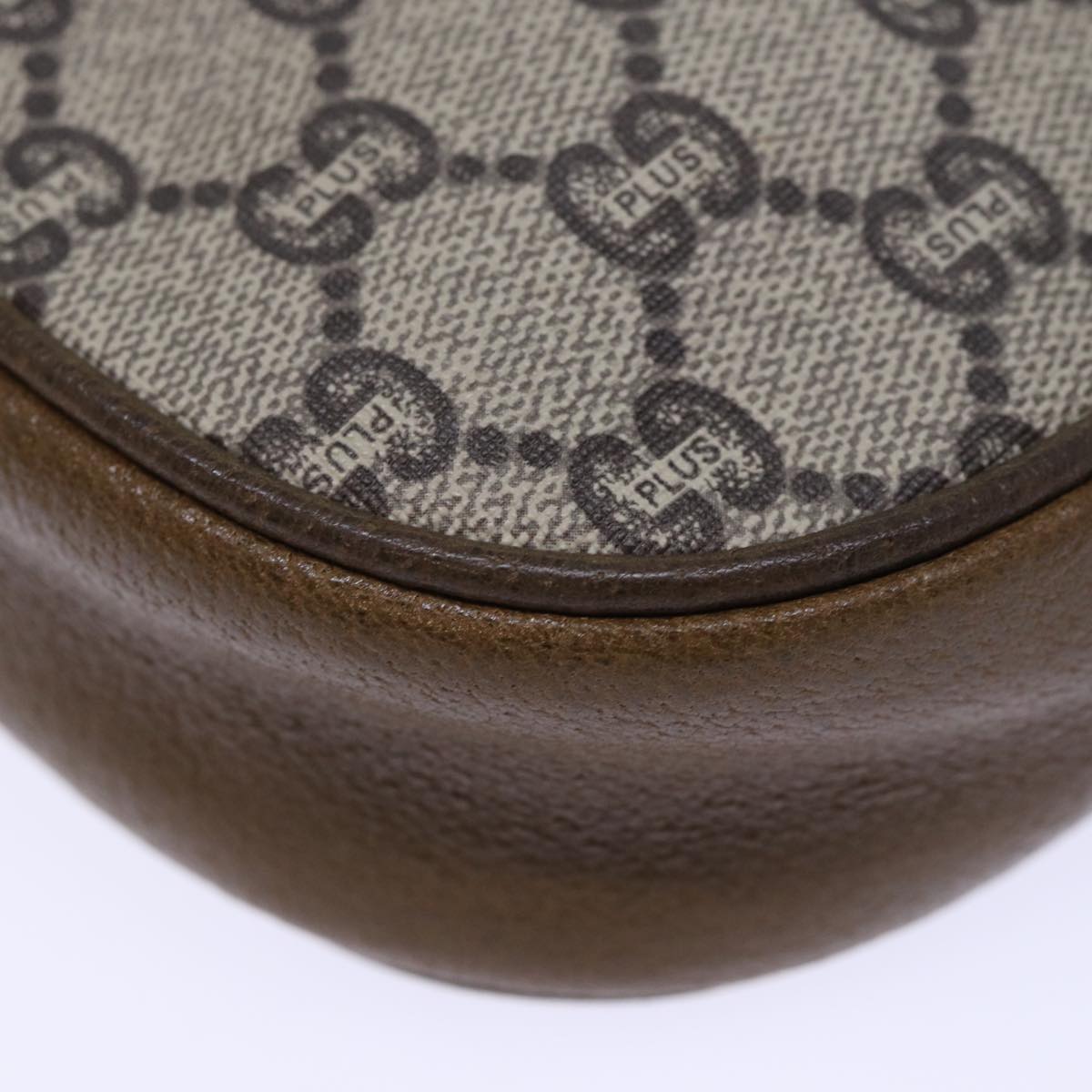 GUCCI GG PLUS Canvas Shoulder Bag PVC Beige 72812