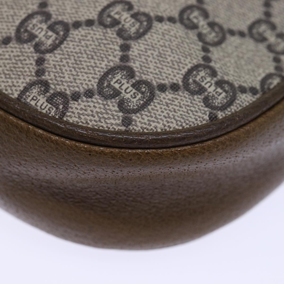 GUCCI GG PLUS Canvas Shoulder Bag PVC Beige 72812