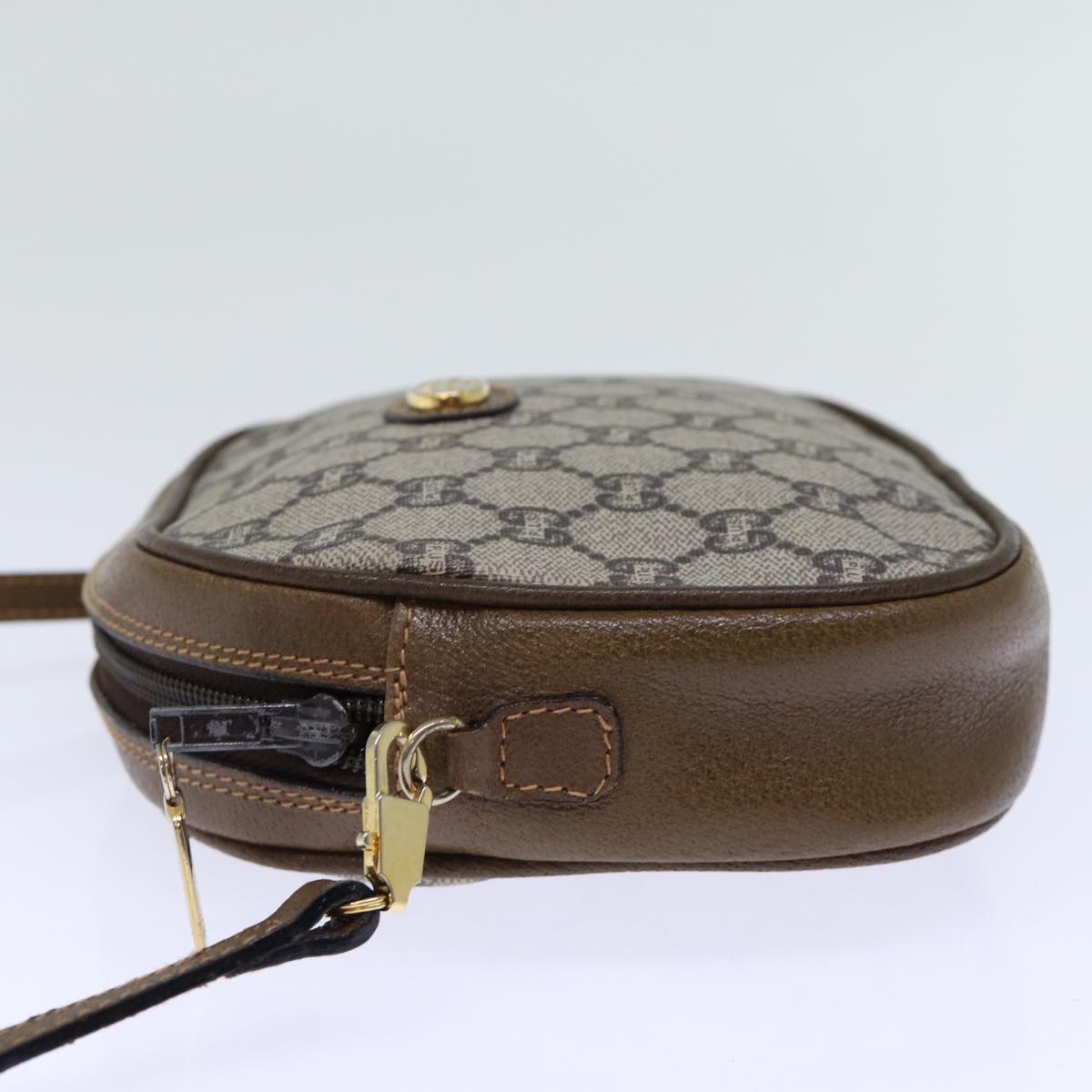 GUCCI GG PLUS Canvas Shoulder Bag PVC Beige 72812