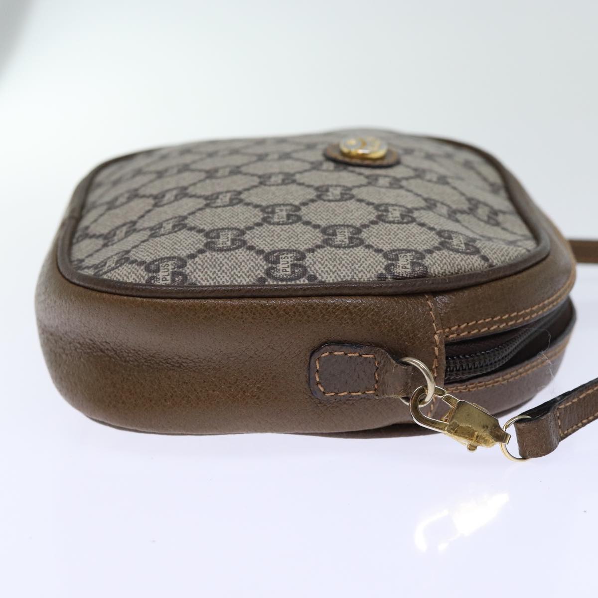 GUCCI GG PLUS Canvas Shoulder Bag PVC Beige 72812
