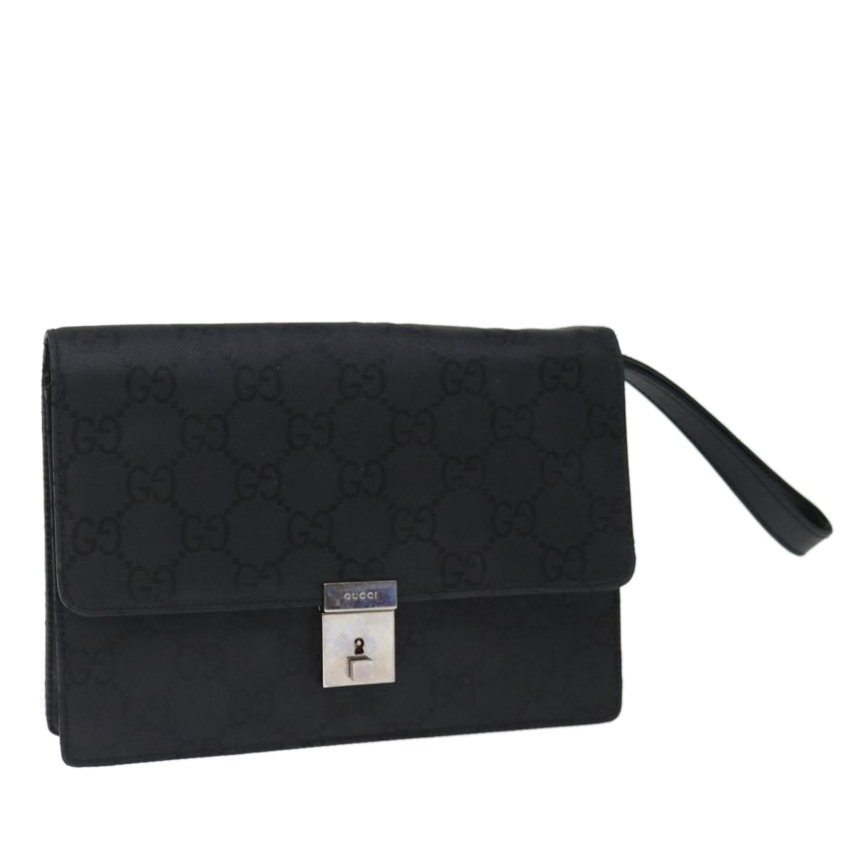 GUCCI GG Canvas Clutch Bag Nylon Black 72813