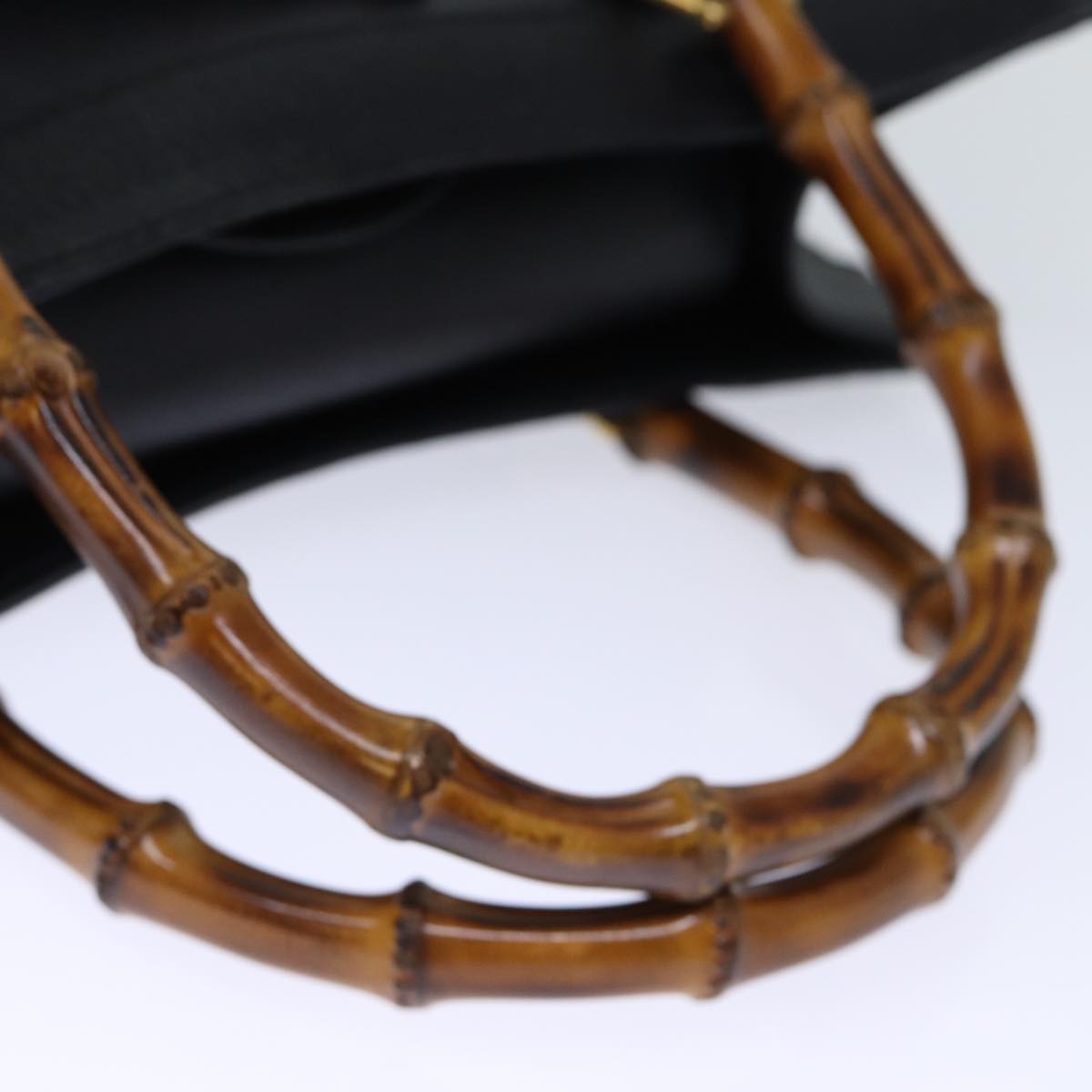 GUCCI Bamboo Hand Bag Leather Black 002 1186 0260 72838