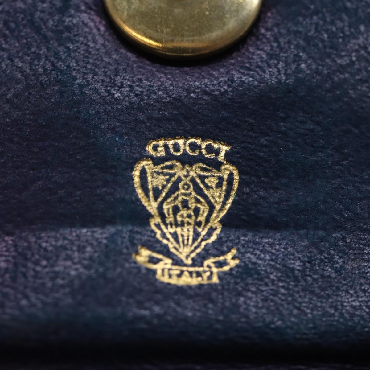 GUCCI GG Supreme Sherry Line Pouch PVC Leather Navy Red 72871