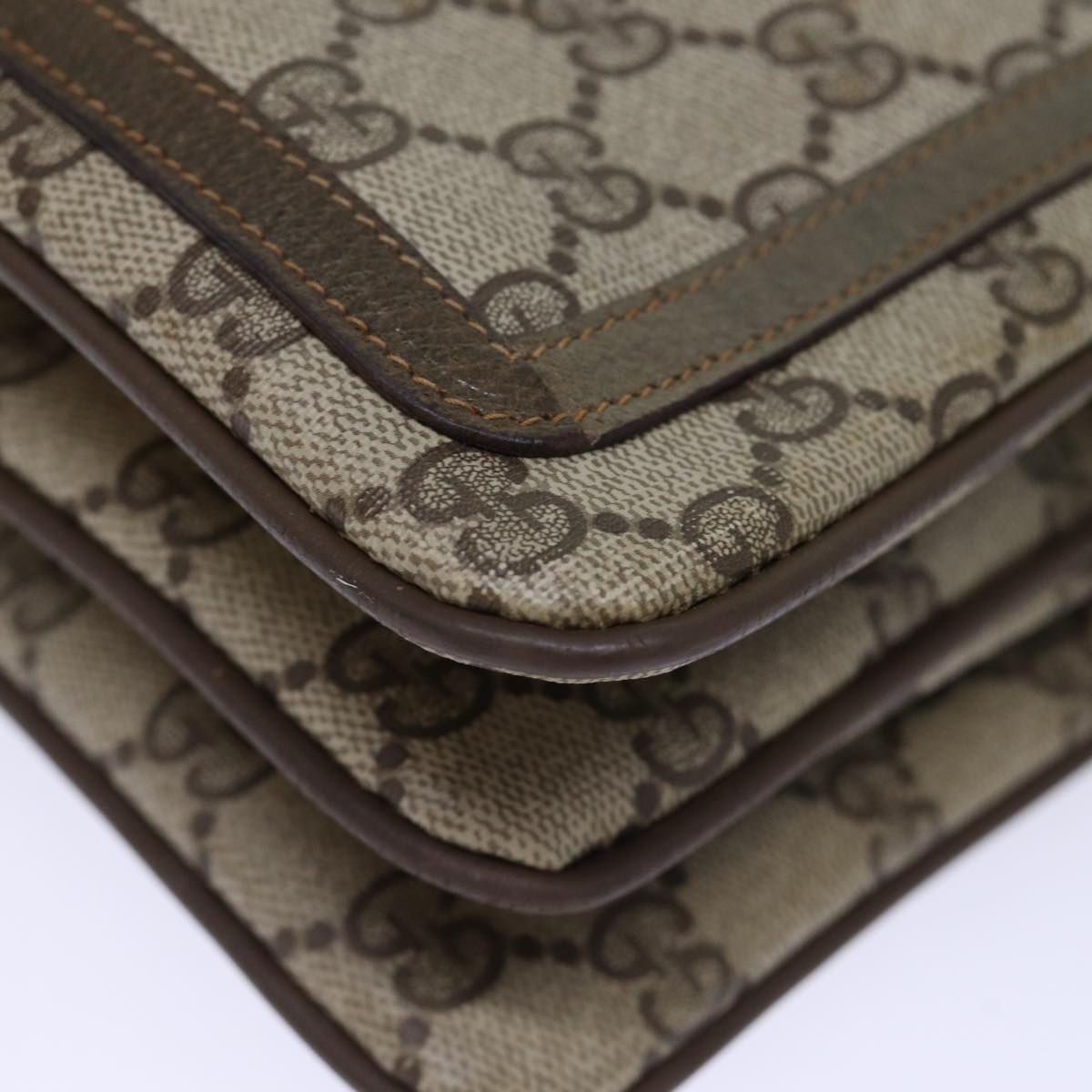 GUCCI GG Canvas Web Sherry Line Shoulder Bag PVC Beige Green Red 72965