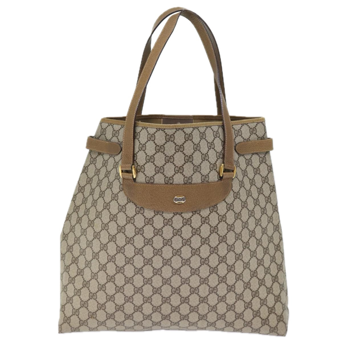 GUCCI GG Canvas Tote Bag PVC Beige 72966