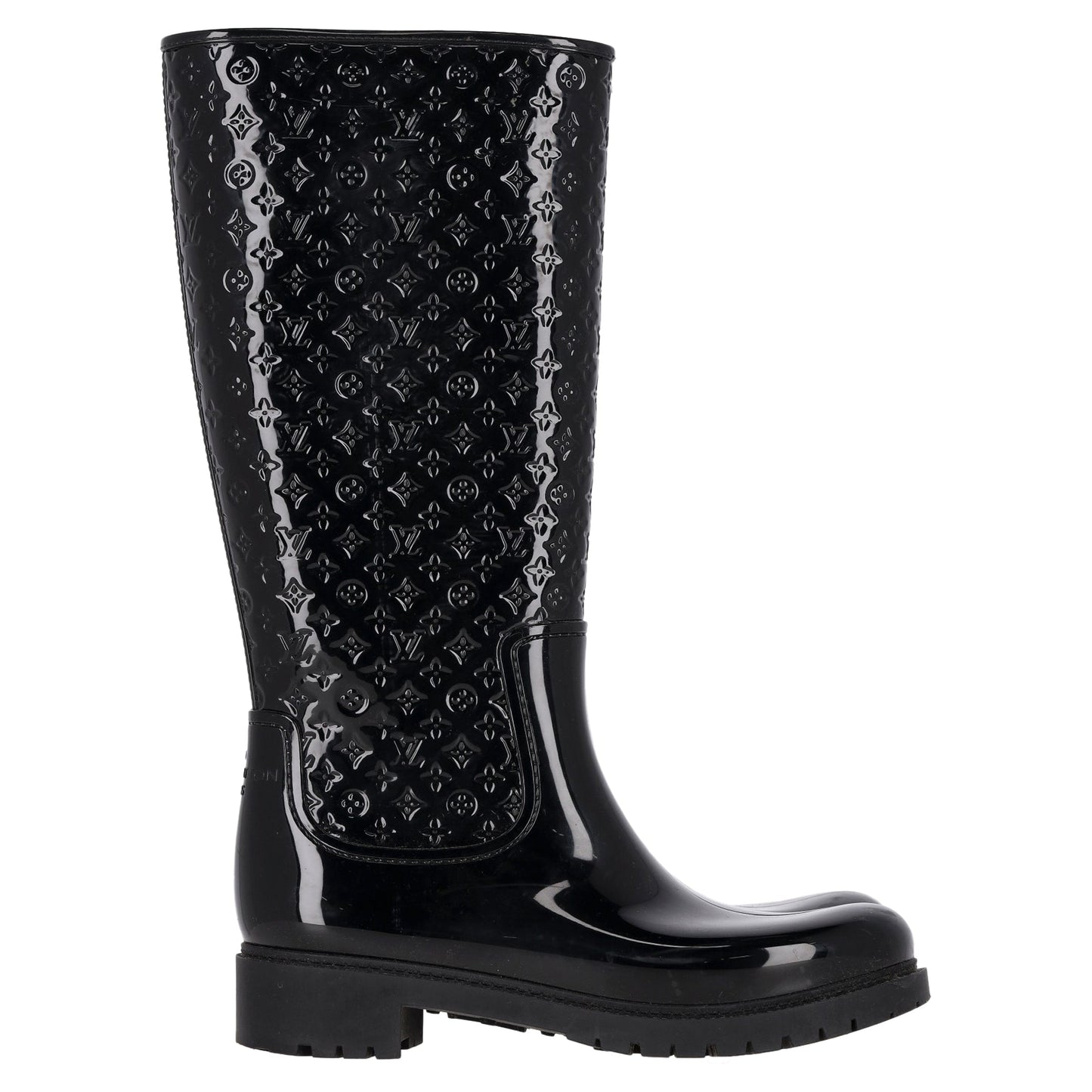 Louis Vuitton Monogram Splash Rain Boots in Black Rubber