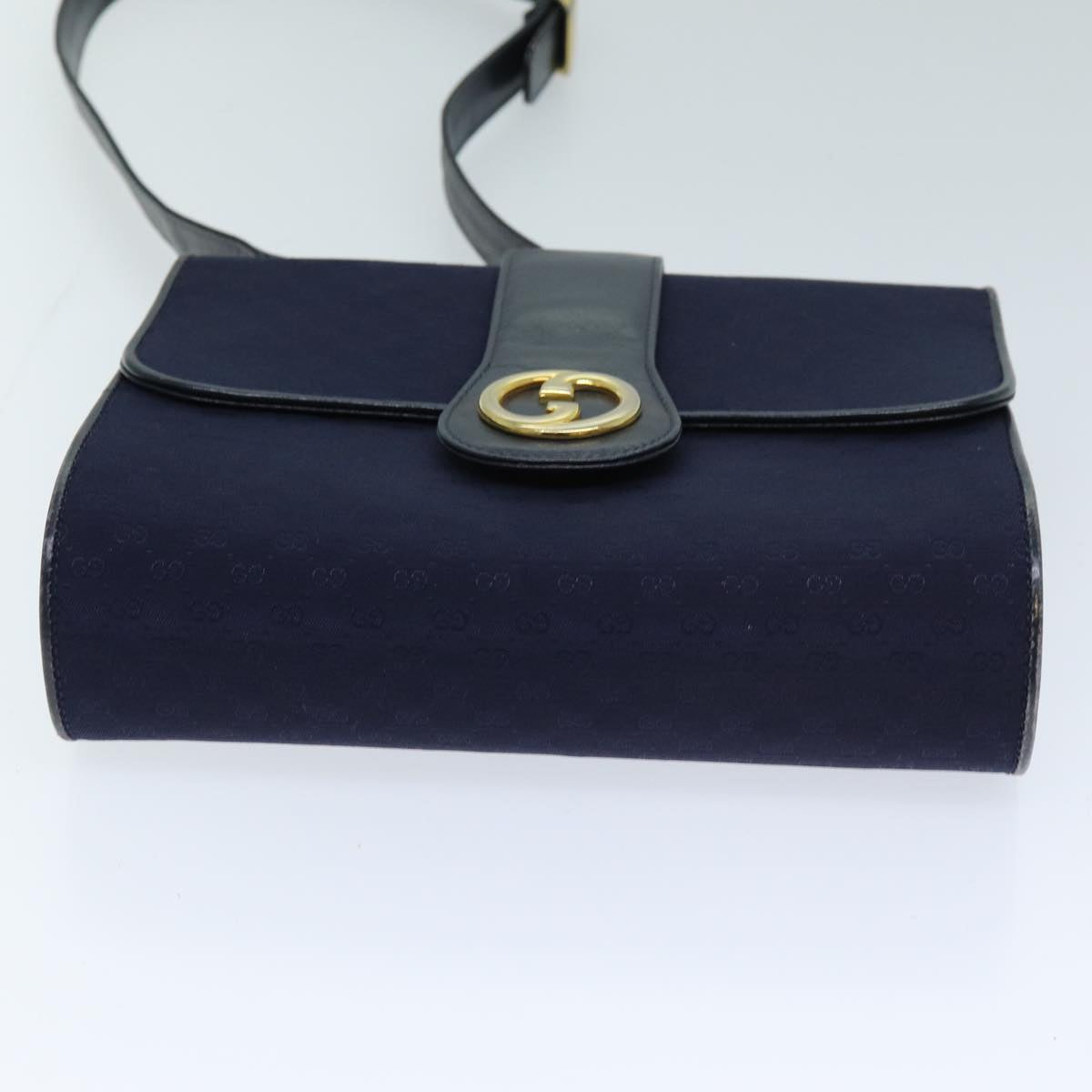 GUCCI Micro GG Canvas Shoulder Bag Navy 73031