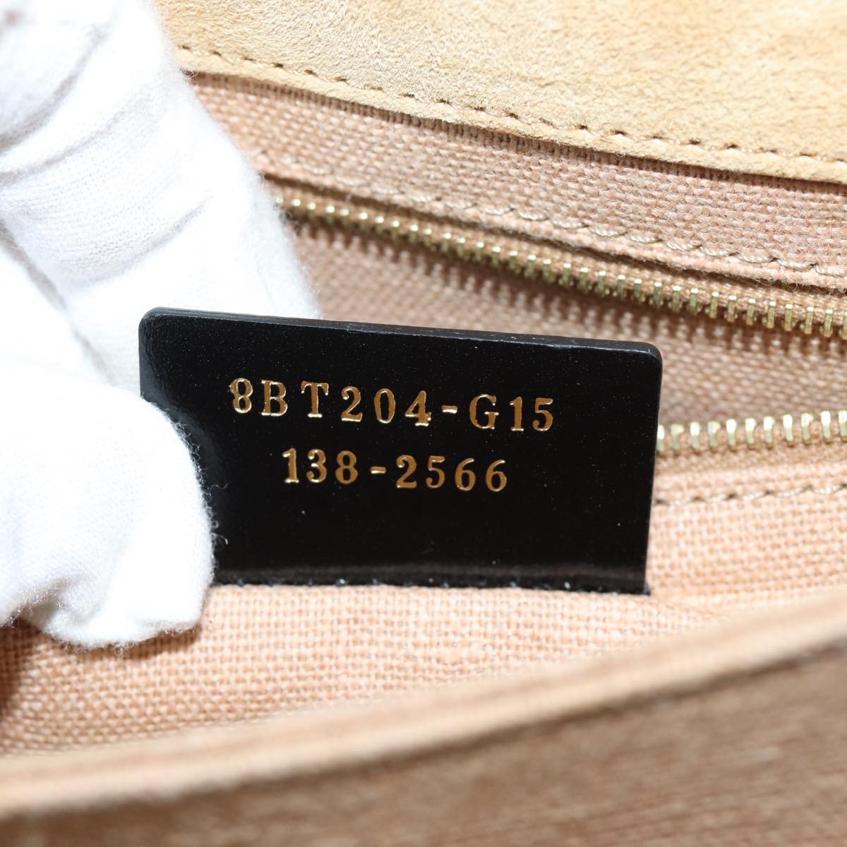 FENDI Pecan Canvas Chain Shoulder Bag Brown Black 73036