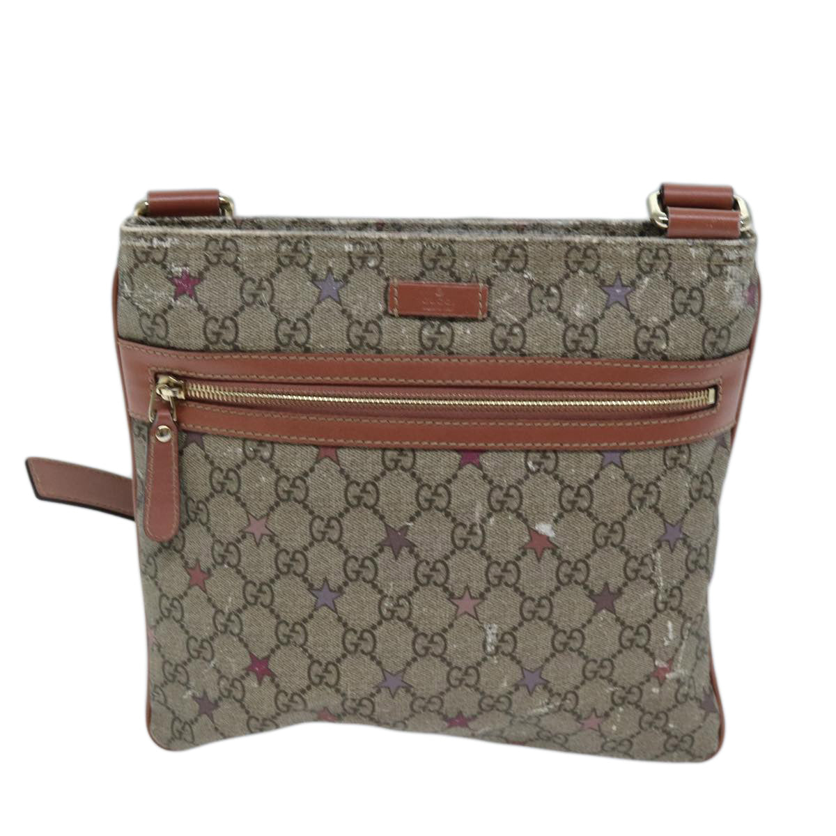 GUCCI GG Supreme Shoulder Bag PVC Beige 295257 73121