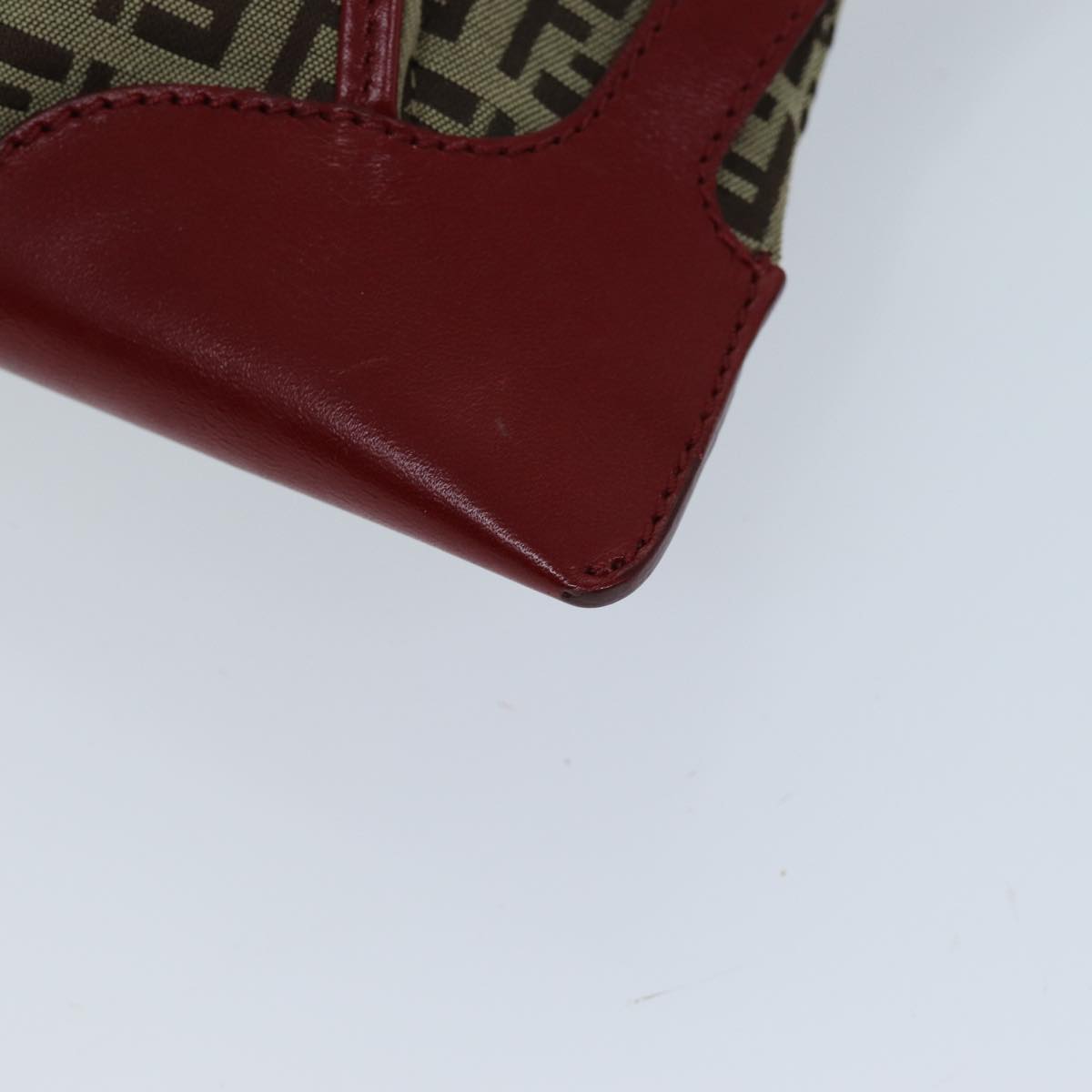 FENDI Zucchino Canvas Shoulder Bag Beige 73133