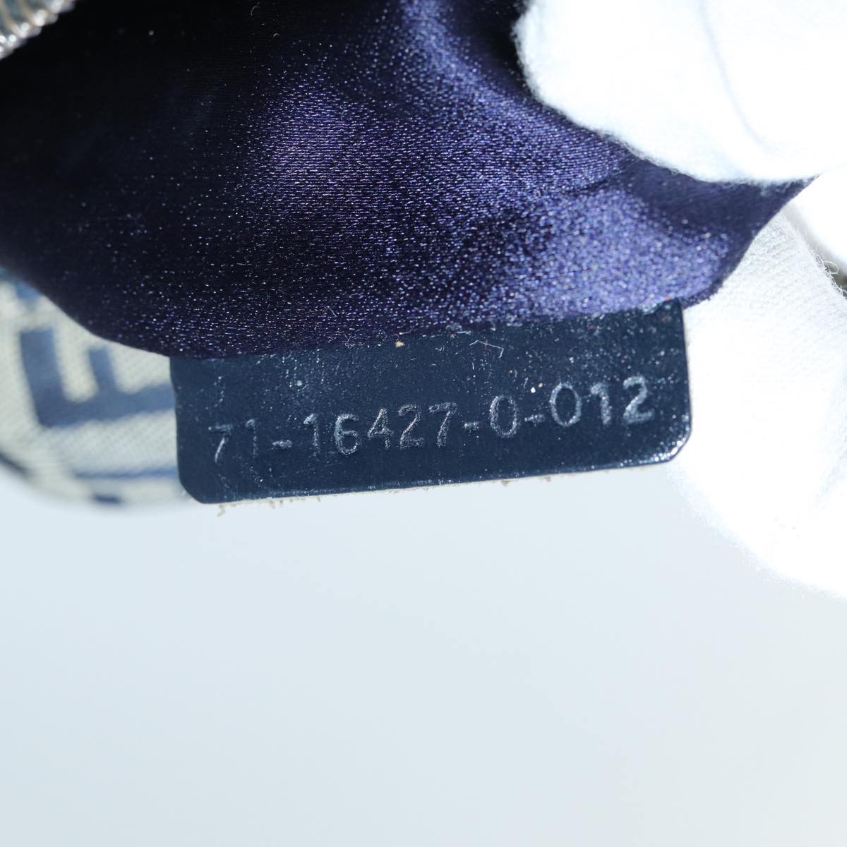 FENDI Zucchino Canvas Hand Bag Navy 73134